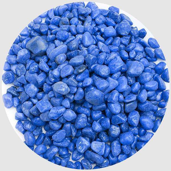 Blue Pebbles collection showcasing smooth blue stones for outdoor gardens and landscaping